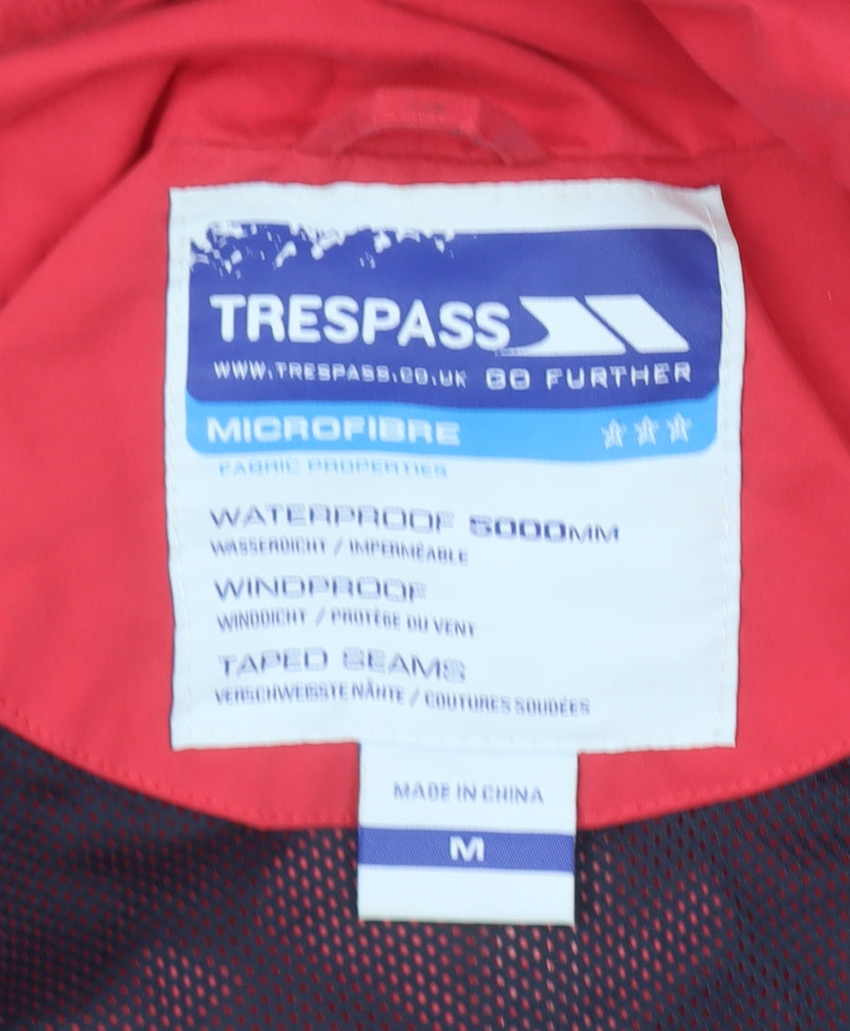 Trespass Women's Red Waterproof Hooded Rain Jacket Size M
