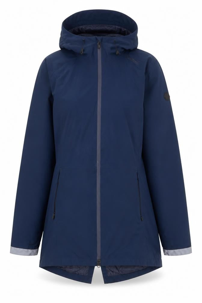 Regatta Womens Blue Waterproof Mid-Length Hooded Rain Jacket UK 8