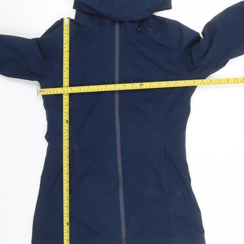Regatta Womens Blue Waterproof Mid-Length Hooded Rain Jacket UK 8
