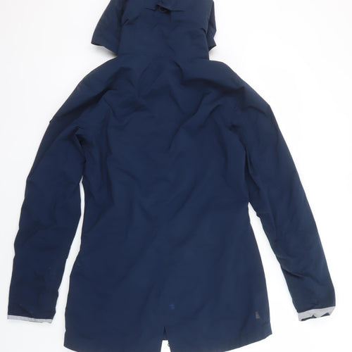Regatta Womens Blue Waterproof Mid-Length Hooded Rain Jacket UK 8