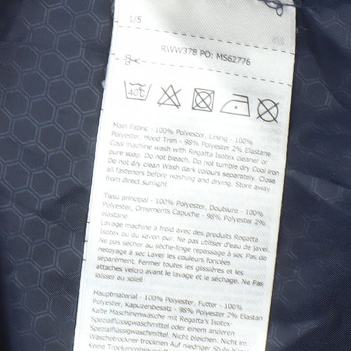 Regatta Womens Blue Waterproof Mid-Length Hooded Rain Jacket UK 8