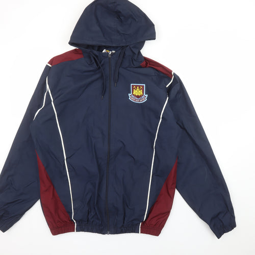 West Ham United Mens Navy Hooded Windbreaker Jacket Size M