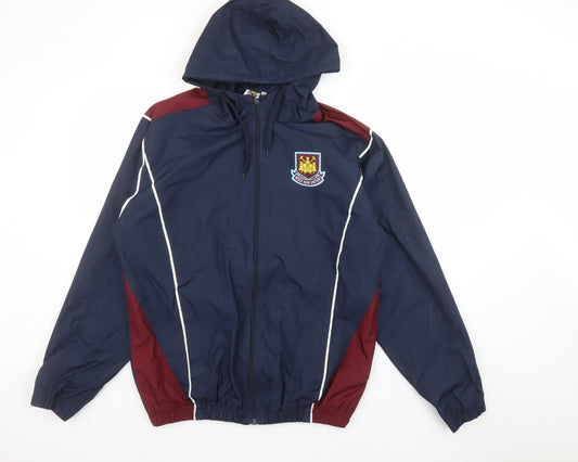 West Ham United Mens Navy Hooded Windbreaker Jacket Size M