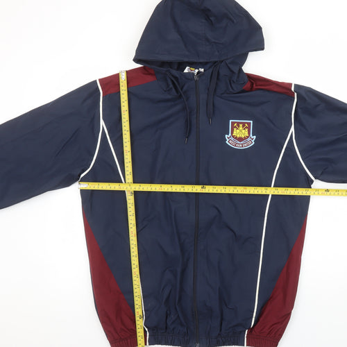 West Ham United Mens Navy Hooded Windbreaker Jacket Size M