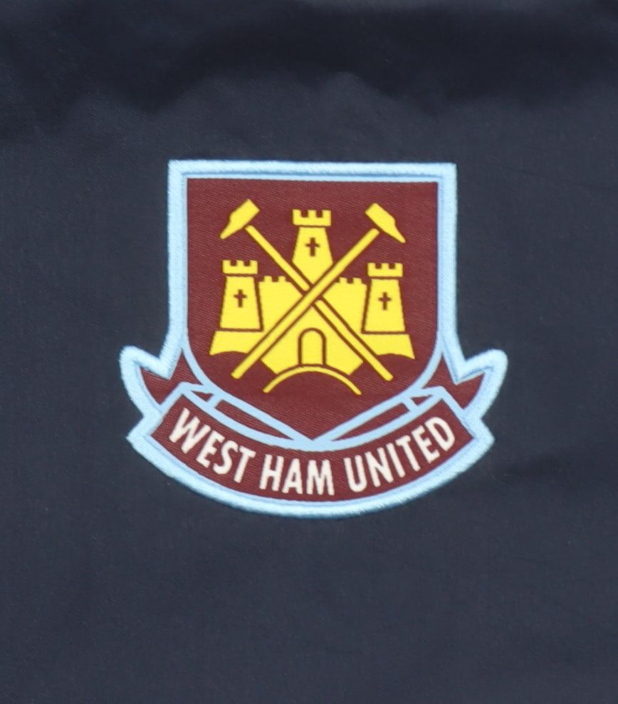 West Ham United Mens Navy Hooded Windbreaker Jacket Size M