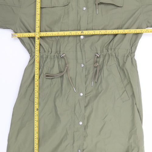 Calvin Klein Jeans Womens Green Hooded Parka Coat Size S