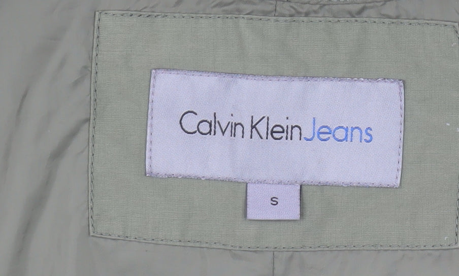 Calvin Klein Jeans Womens Green Hooded Parka Coat Size S