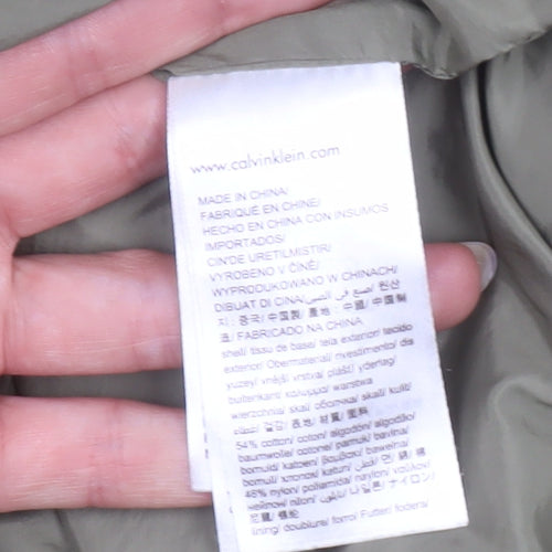 Calvin Klein Jeans Womens Green Hooded Parka Coat Size S