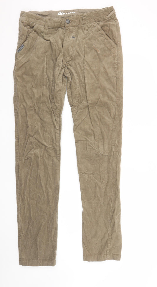 Bench Mens Beige Corduroy Chino Trousers Size 32/34 Regular Fit