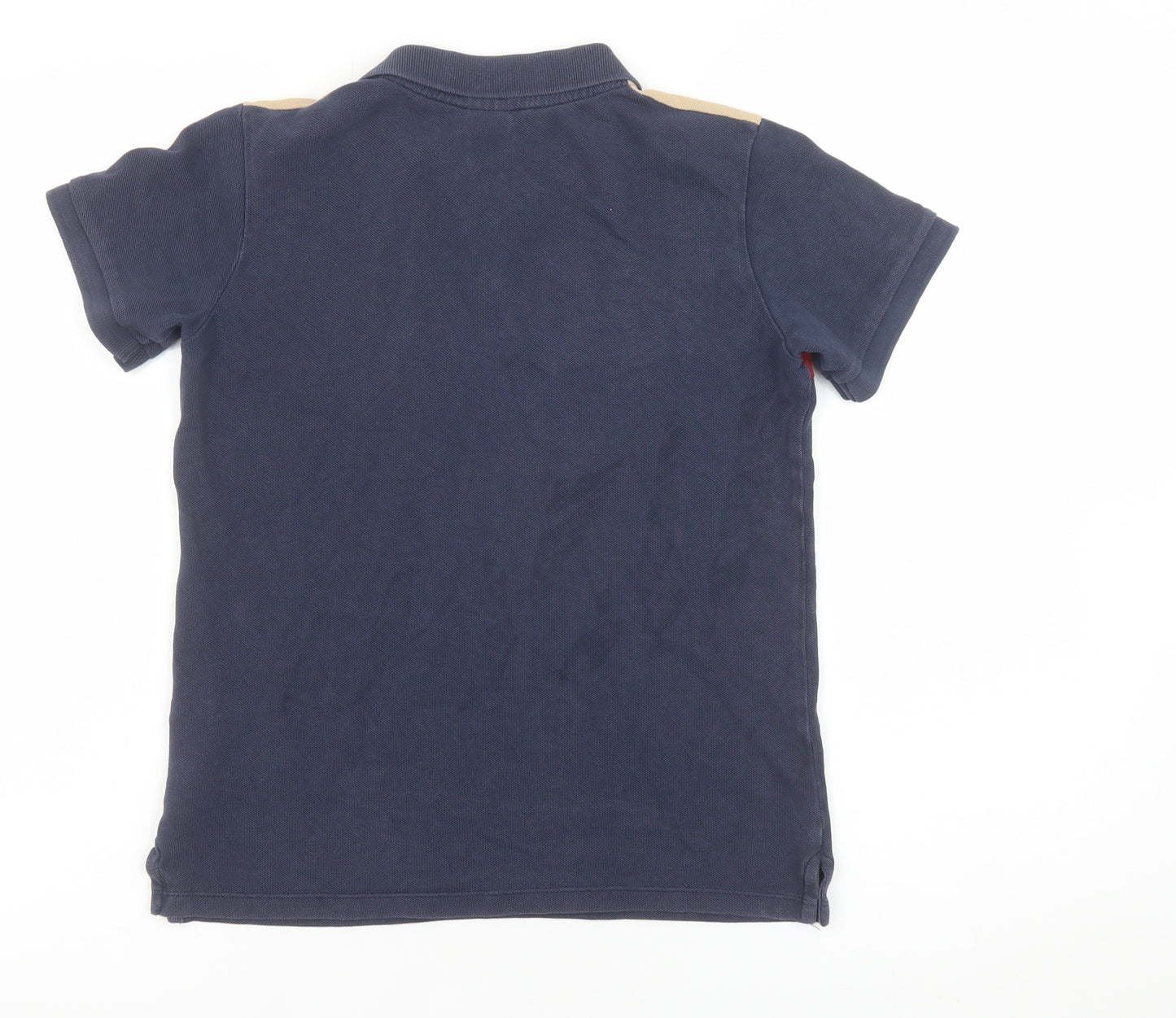 LFC Boys Beige Red Blue Polo Shirt 11-12 Years Short Sleeve Cotton Blend