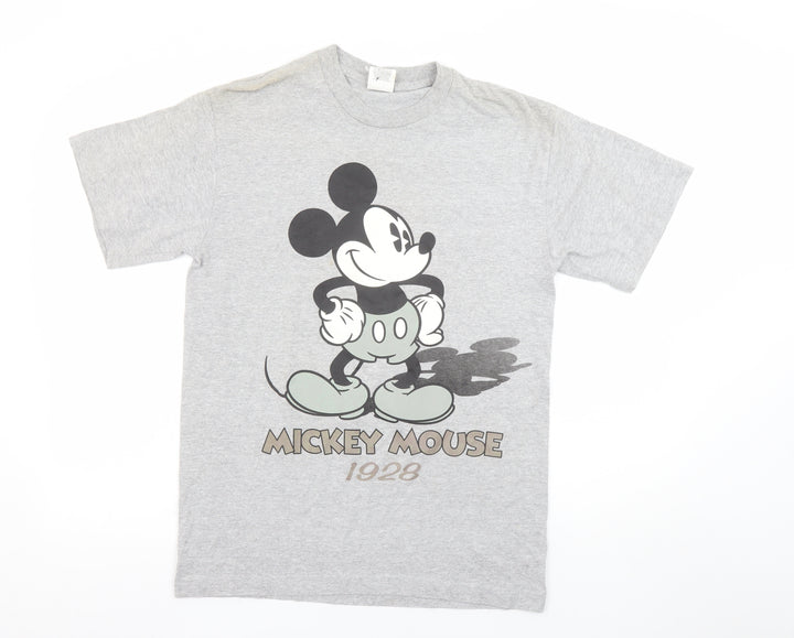 Disney Women’s Grey Mickey Mouse 1928 T-Shirt Medium Cotton Casual