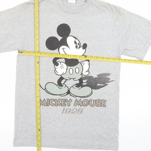 Disney Women’s Grey Mickey Mouse 1928 T-Shirt Medium Cotton Casual