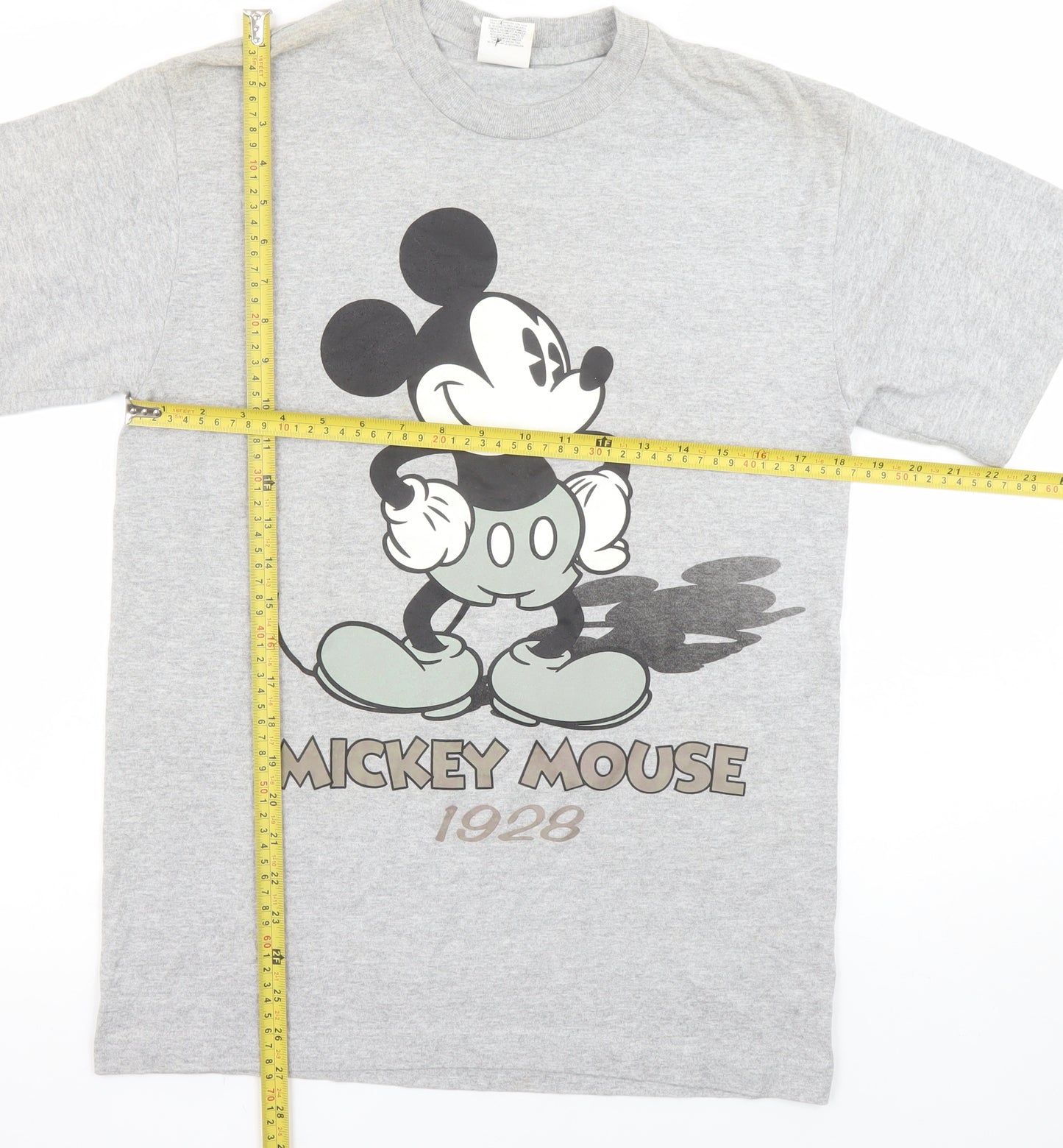 Disney Women’s Grey Mickey Mouse 1928 T-Shirt Medium Cotton Casual