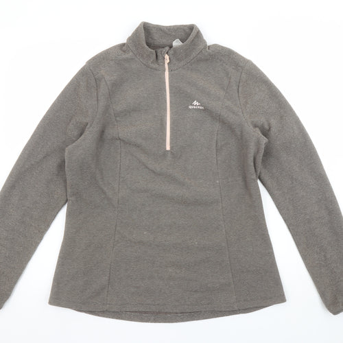 Quechua Women’s Grey 1/4 Zip Fleece Sweatshirt 2XL - Warm Outdoor Layer
