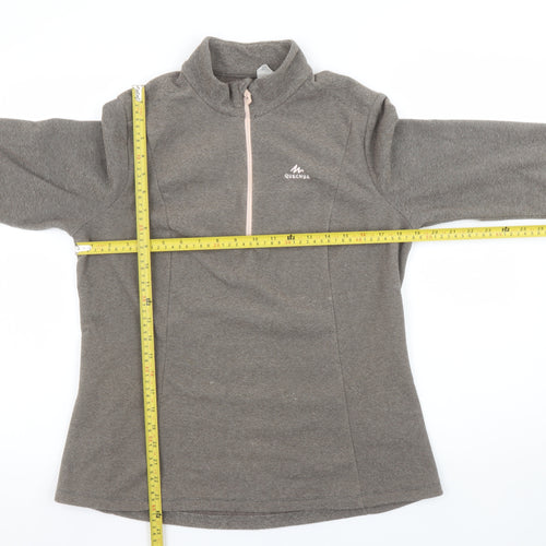 Quechua Women’s Grey 1/4 Zip Fleece Sweatshirt 2XL - Warm Outdoor Layer