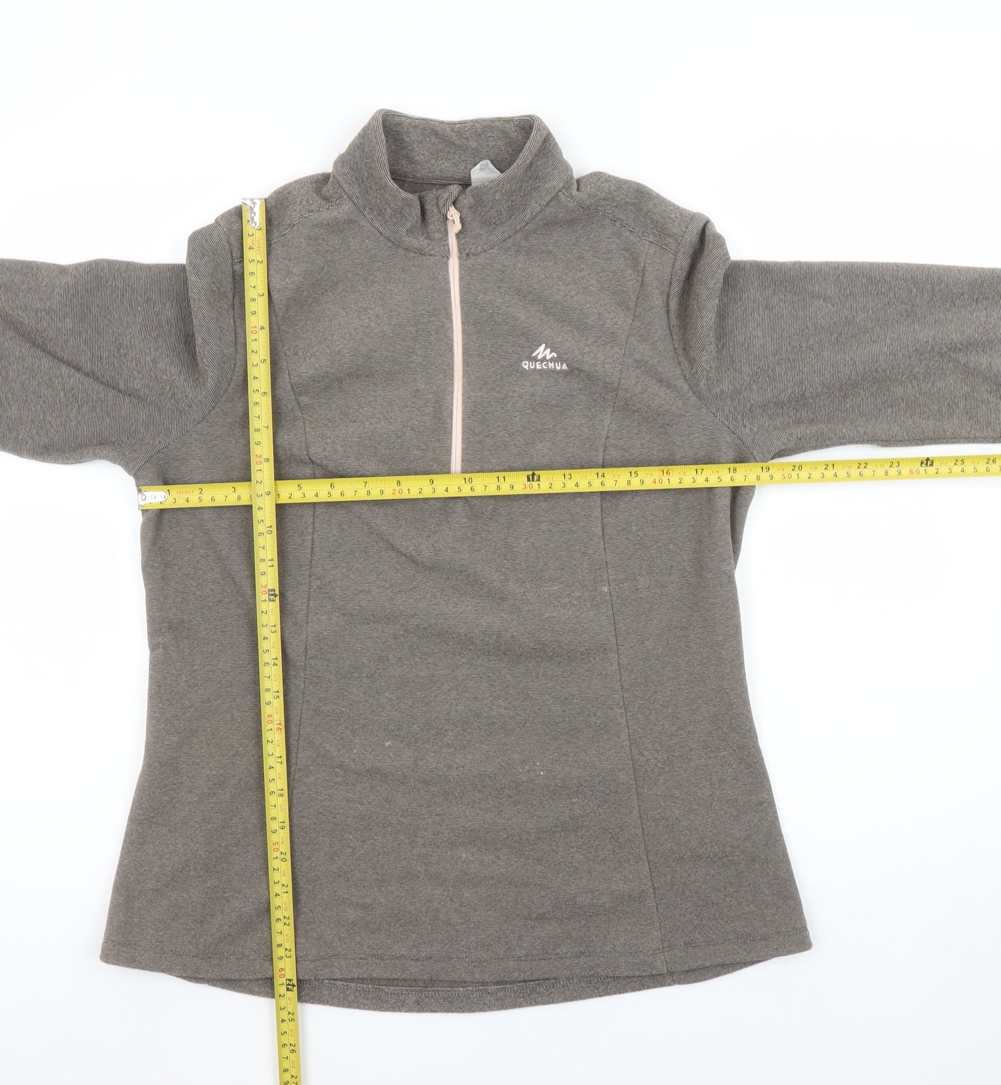 Quechua Women’s Grey 1/4 Zip Fleece Sweatshirt 2XL - Warm Outdoor Layer