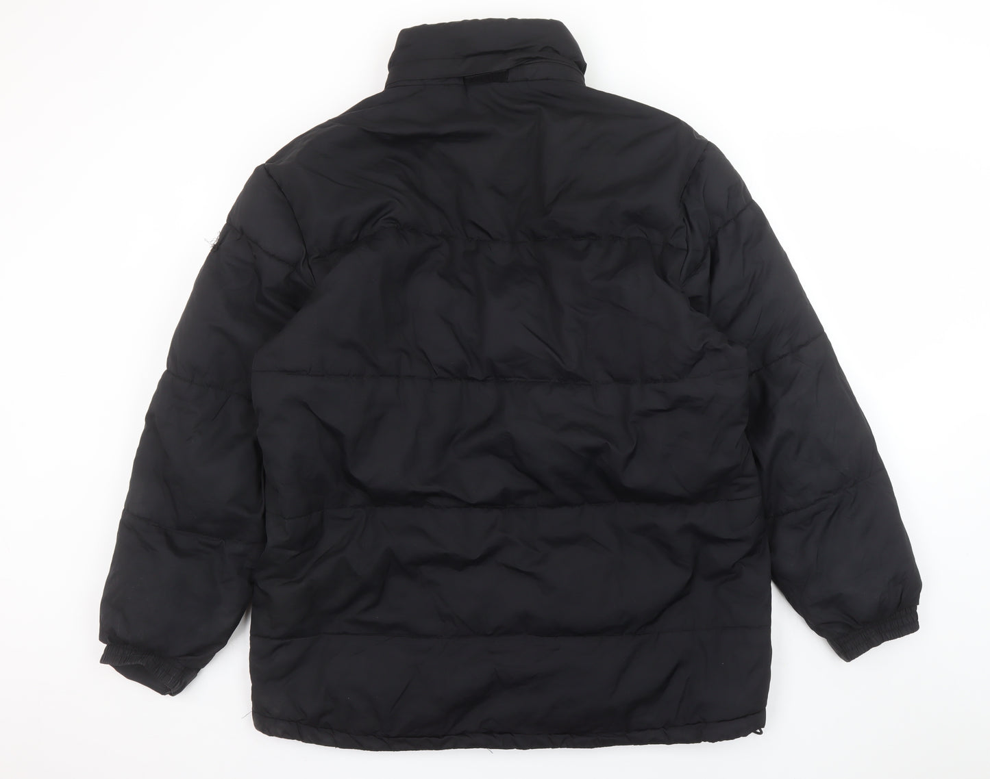 Athletic Works Men Black M Puffer Jacket Winter Polyester Mid-Length