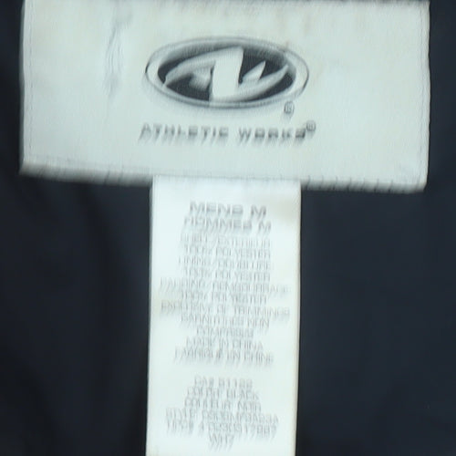 Athletic Works Men Black M Puffer Jacket Winter Polyester Mid-Length