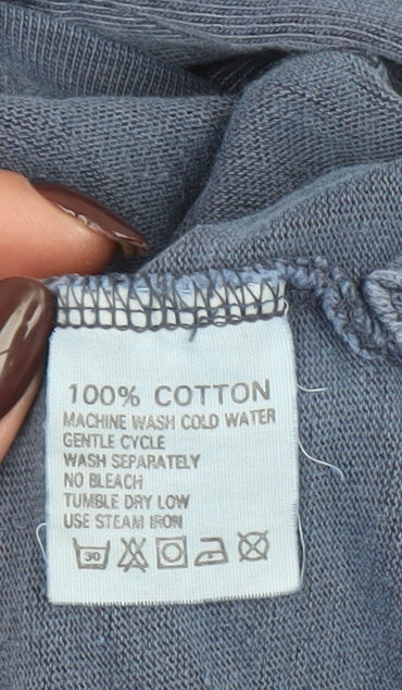 Guinness Men’s Blue Long Sleeve Cotton Polo Shirt L Vintage Beer Logo