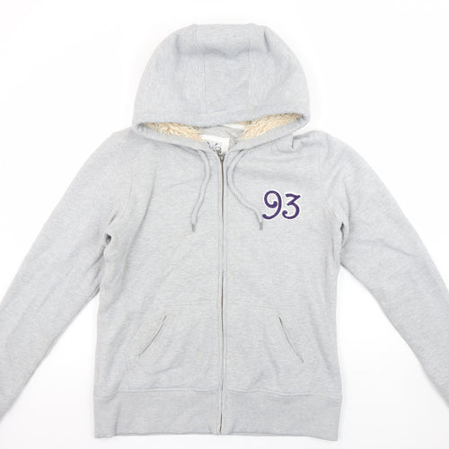 Crew Clothing Women’s Grey Full Zip Hoodie Size 14 Sherpa Lined