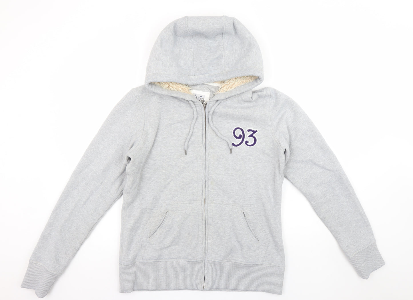 Crew Clothing Women’s Grey Full Zip Hoodie Size 14 Sherpa Lined