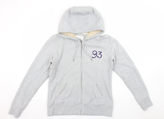 Crew Clothing Women’s Grey Full Zip Hoodie Size 14 Sherpa Lined
