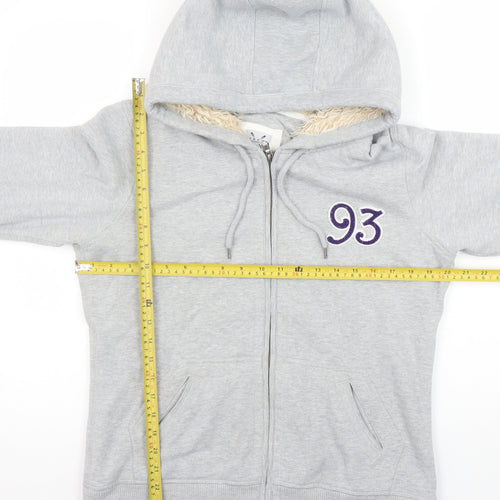 Crew Clothing Women’s Grey Full Zip Hoodie Size 14 Sherpa Lined