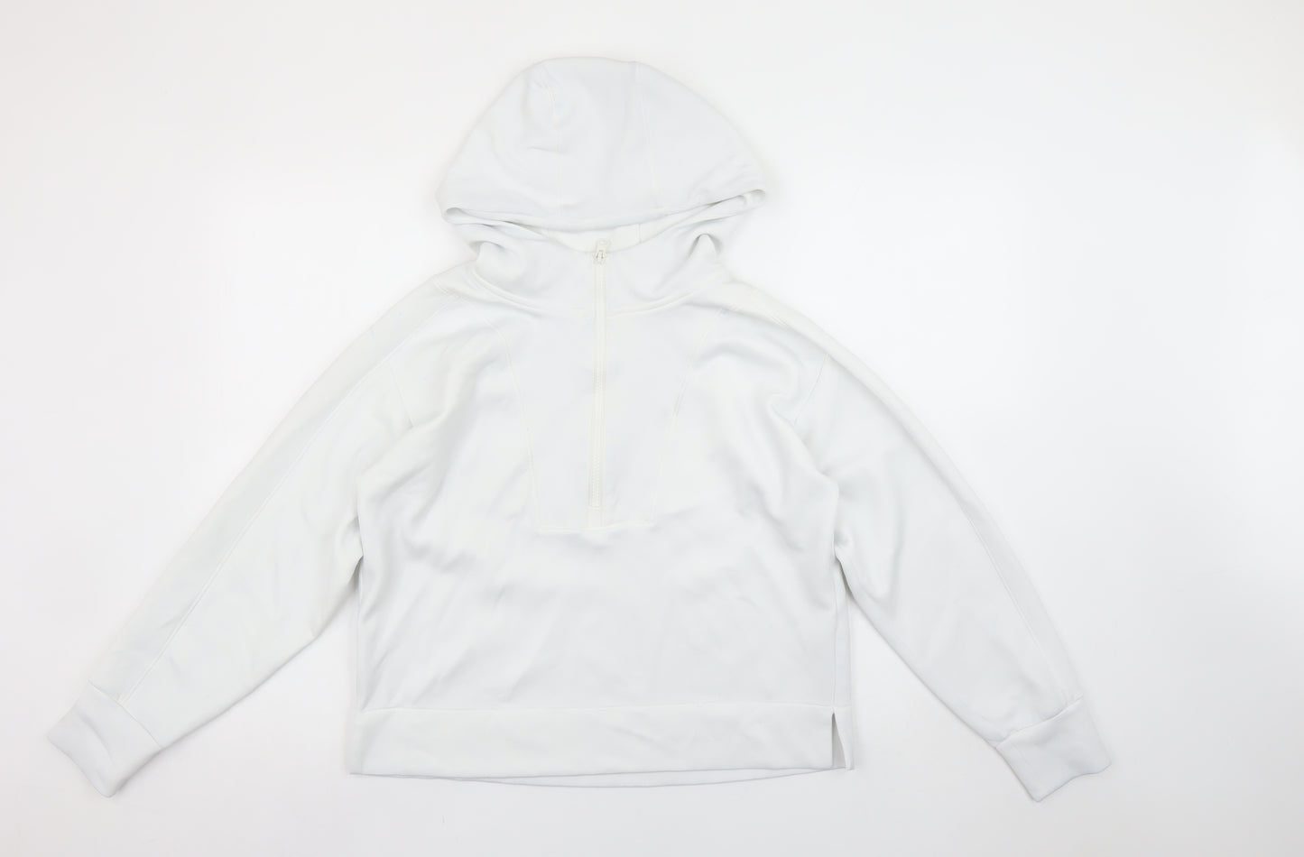 Reiss Women’s White S Half Zip Hoodie Lightweight Modal Blend