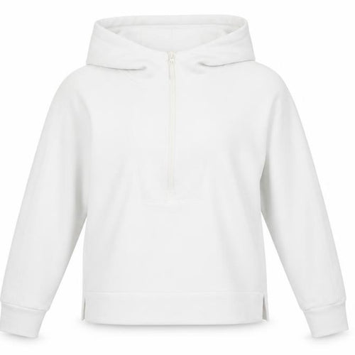 Reiss Women’s White S Half Zip Hoodie Lightweight Modal Blend