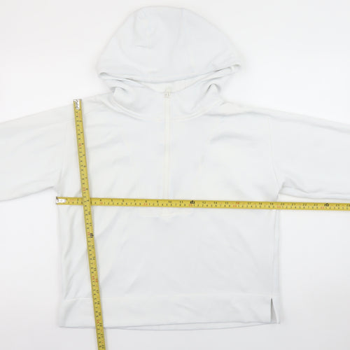Reiss Women’s White S Half Zip Hoodie Lightweight Modal Blend