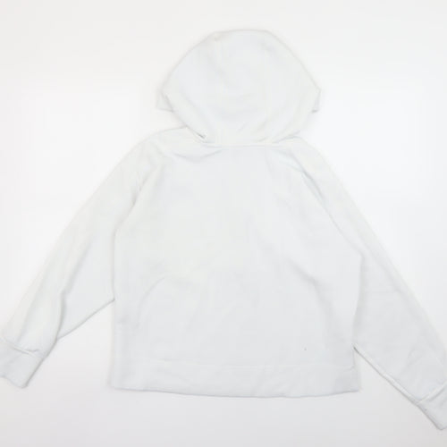 Reiss Women’s White S Half Zip Hoodie Lightweight Modal Blend