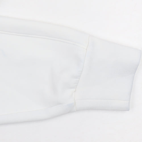 Reiss Women’s White S Half Zip Hoodie Lightweight Modal Blend