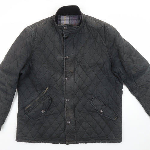 Barbour Men's Black Quilted Jacket XL Outdoor Mid-Length