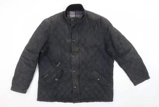 Barbour Men's Black Quilted Jacket XL Outdoor Mid-Length