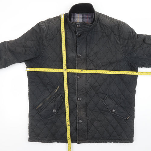 Barbour Men's Black Quilted Jacket XL Outdoor Mid-Length