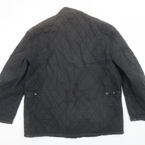 Barbour Men's Black Quilted Jacket XL Outdoor Mid-Length