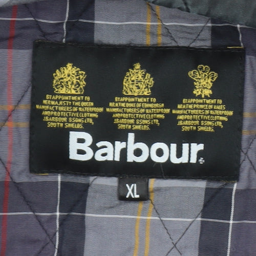 Barbour Men's Black Quilted Jacket XL Outdoor Mid-Length