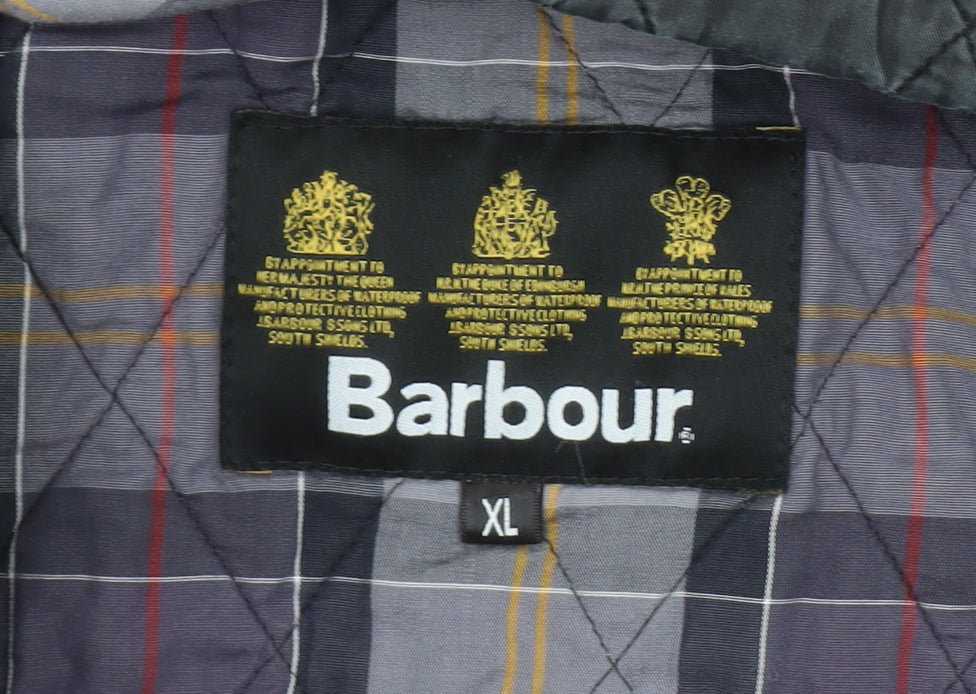 Barbour Men's Black Quilted Jacket XL Outdoor Mid-Length