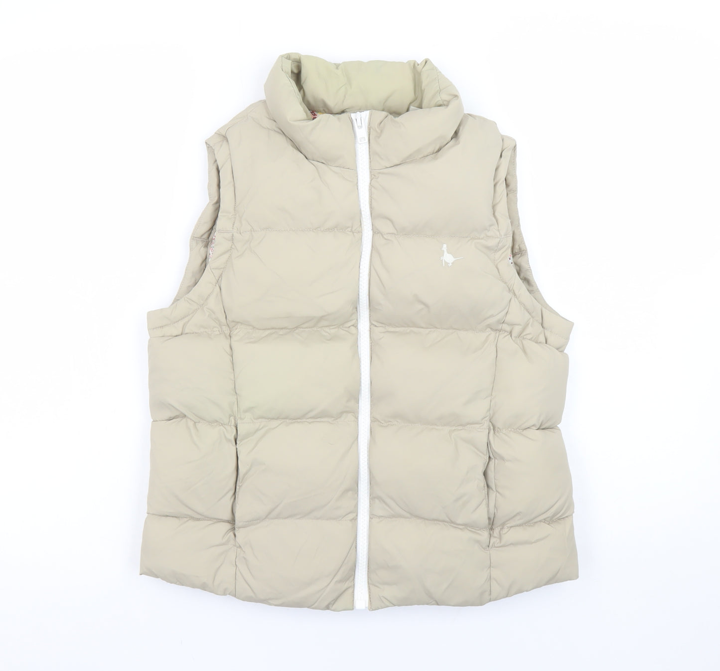 Jack Wills Womens Beige Puffer Gilet Size 10 Sleeveless Waistcoat