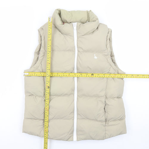 Jack Wills Womens Beige Puffer Gilet Size 10 Sleeveless Waistcoat
