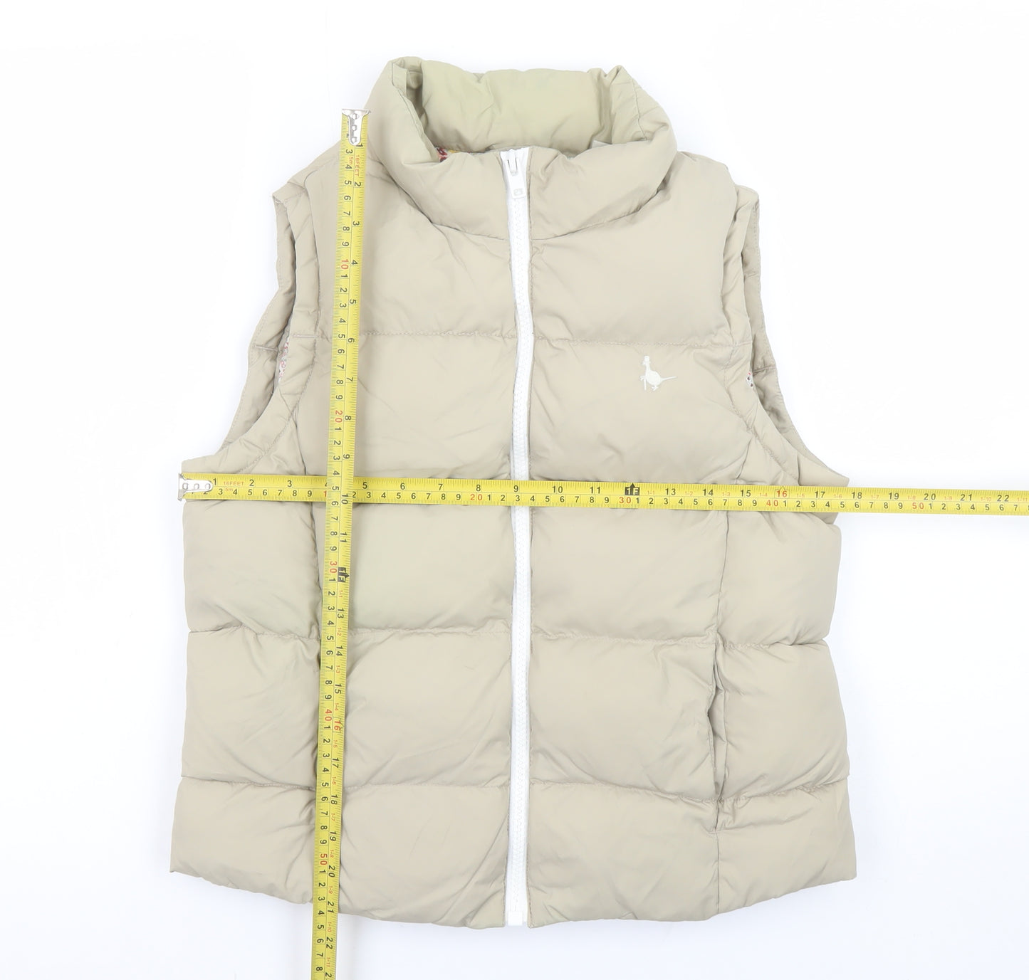 Jack Wills Womens Beige Puffer Gilet Size 10 Sleeveless Waistcoat