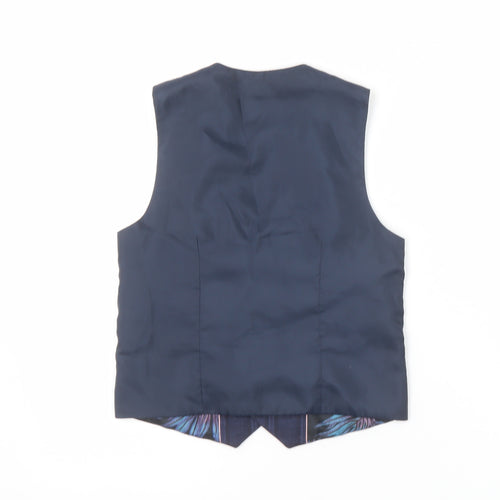 Next Boys Blue Check Waistcoat 8 Years Formal Suit Vest