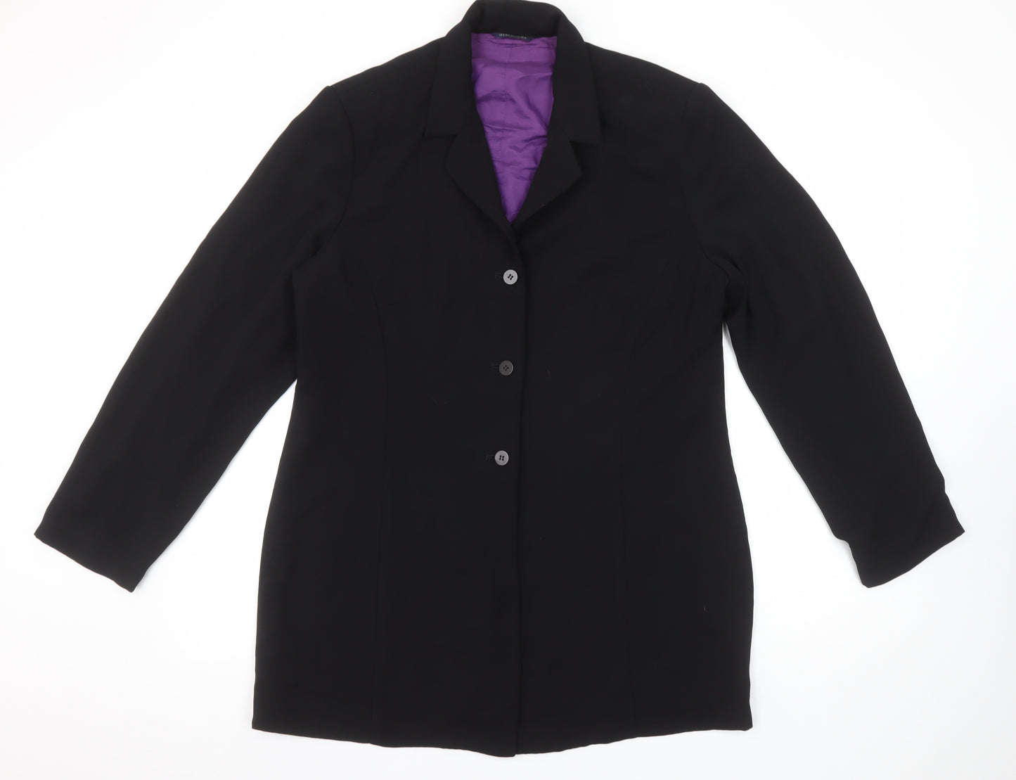 Debenhams Women’s Black Single-Breasted Blazer Size 16 Classic Work Jacket