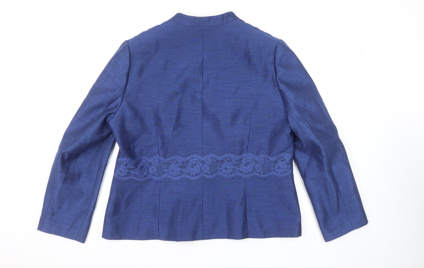 Eastex Women Blue Lace Trim Single-Breasted Suit Jacket UK 16