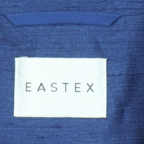 Eastex Women Blue Lace Trim Single-Breasted Suit Jacket UK 16