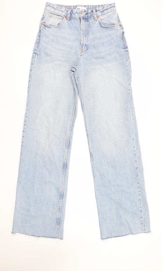 ZARA Women’s Blue Wide-Leg High Rise Jeans Size 10