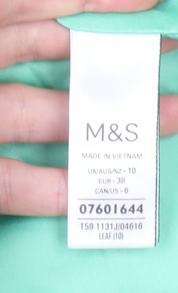 Marks and Spencer Womens Green Size 10 Regular Fit Single-Breasted Blazer