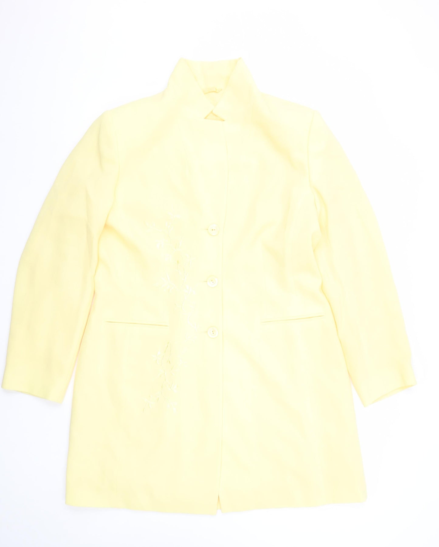 Hamells Womens Yellow Size 16 Lined Single-Breasted Blazer Jacket