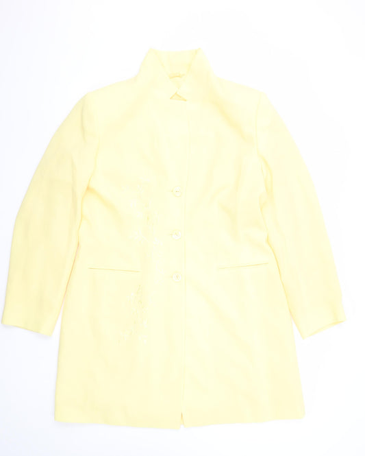Hamells Womens Yellow Size 16 Lined Single-Breasted Blazer Jacket