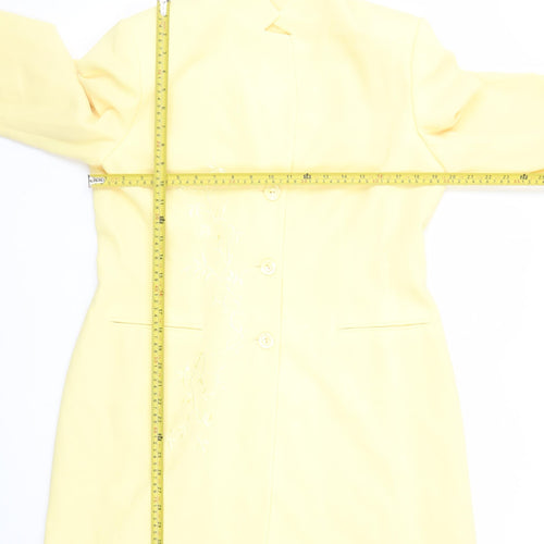 Hamells Womens Yellow Size 16 Lined Single-Breasted Blazer Jacket